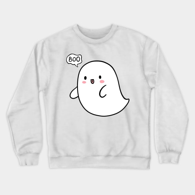 Ghost Print, Halloween Design, Cute Ghost, Boo Crewneck Sweatshirt by RenataCacaoPhotography